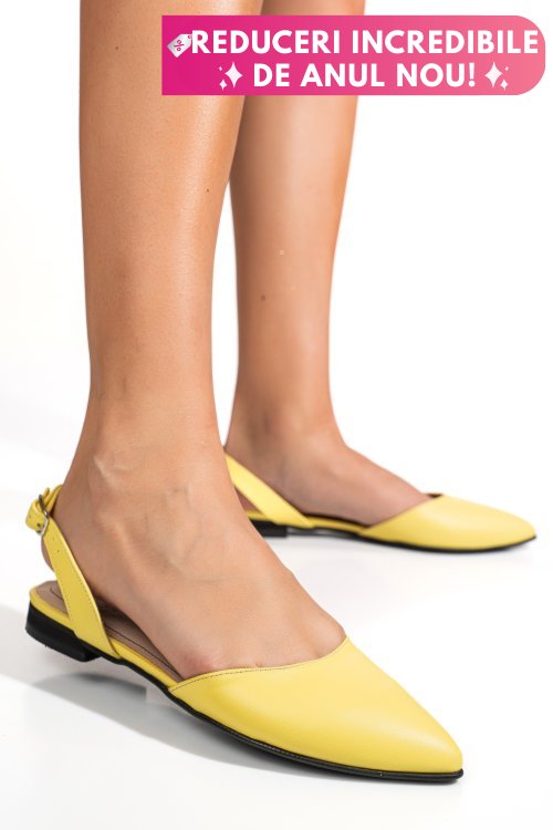Balerini galbeni piele naturala 3s7732