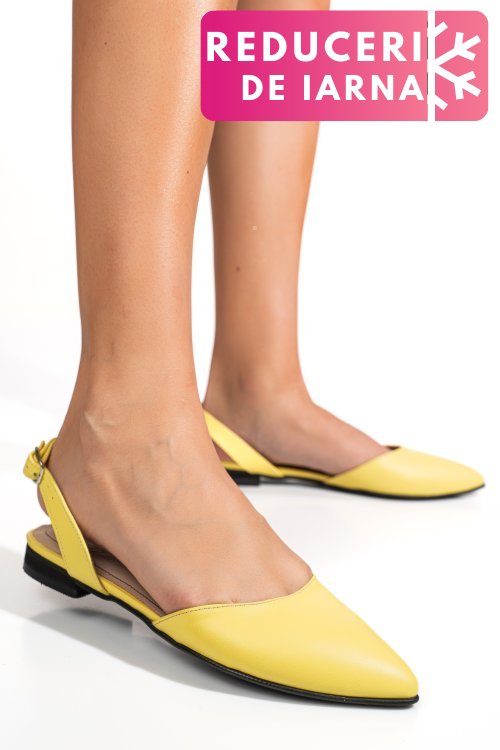 Balerini galbeni piele naturala 3s7732