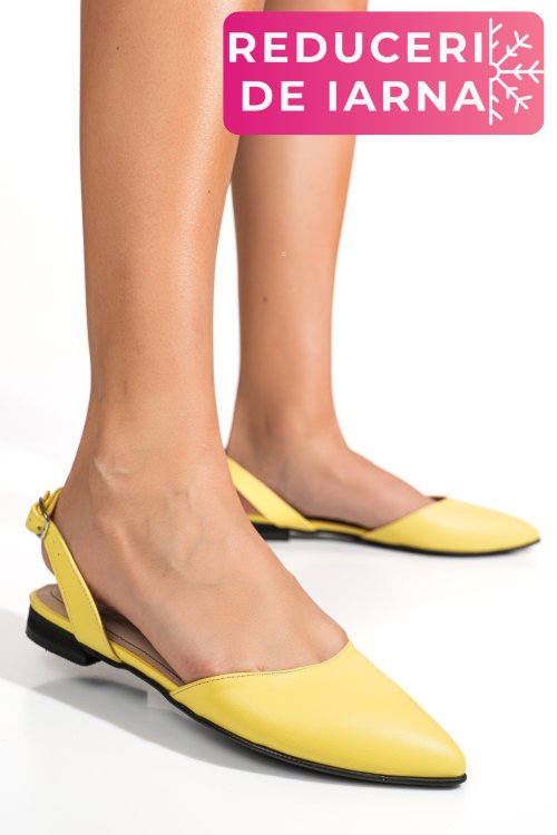 Balerini galbeni piele naturala 3s7732