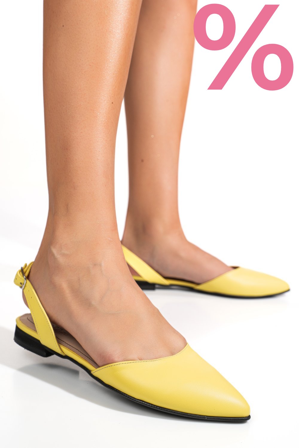 BALERINI GALBENI PIELE NATURALA 3S7732