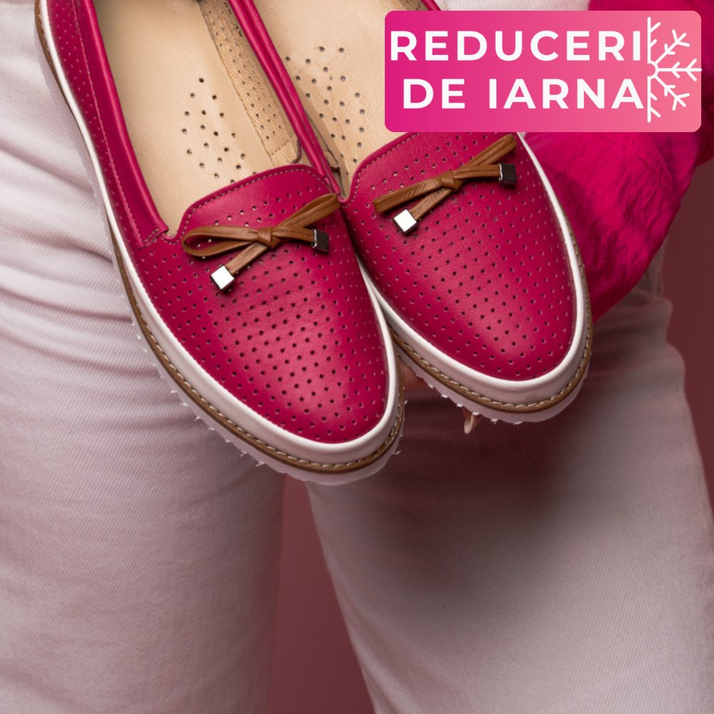 MOCASINI ROZ PIELE NATURALA 1PC07