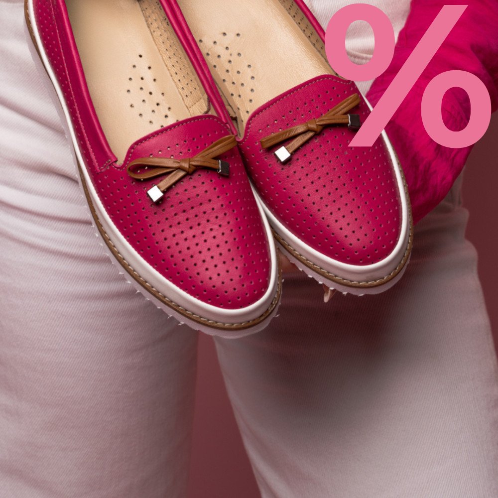 MOCASINI ROZ PIELE NATURALA 1PC07