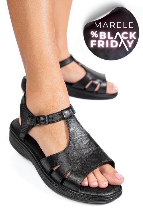 Sandale negre piele naturala 0pc11