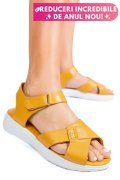 SANDALE GALBENE PIELE NATURALA 0PC13