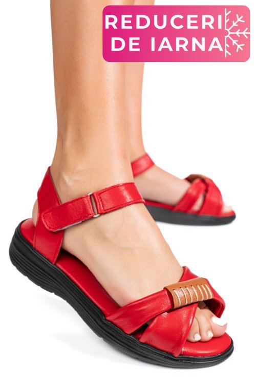 Sandale rosii piele naturala 0pc12