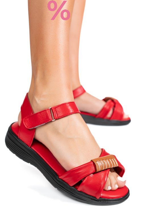 Sandale rosii piele naturala 0pc12