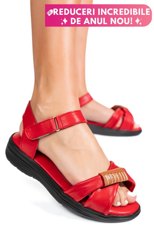 Sandale rosii piele naturala 0pc12