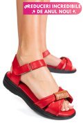 SANDALE ROSII PIELE NATURALA 0PC12