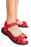 SANDALE ROSII PIELE NATURALA 0PC12