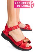 SANDALE ROSII PIELE NATURALA 0PC12
