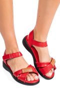 SANDALE ROSII PIELE NATURALA 0PC12