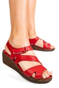 SANDALE ROSII PIELE NATURALA TS77112