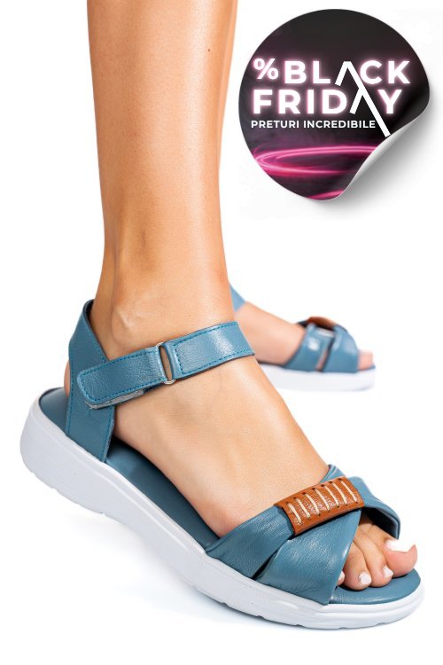 Sandale albastre piele naturala 0pc12