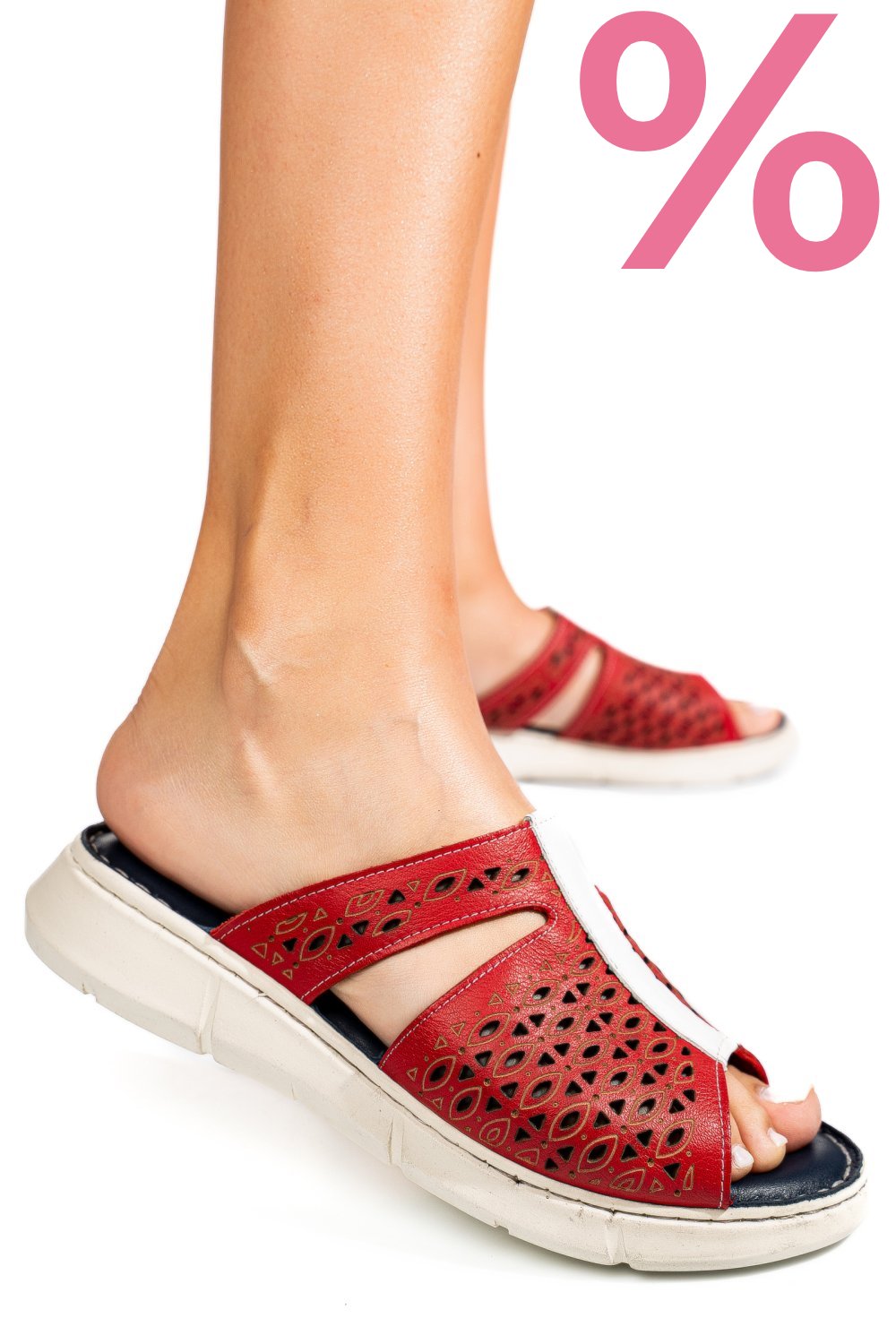 PAPUCI ROSII PIELE NATURALA TSP110