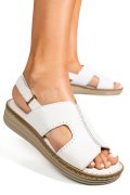 SANDALE ALBE PIELE NATURALA ART-013