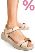 SANDALE BEJ PIELE NATURALA 0PC12