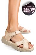 SANDALE BEJ PIELE NATURALA 0PC13