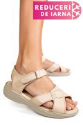 SANDALE BEJ PIELE NATURALA 0PC13