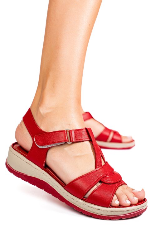 Sandale rosii piele naturala 8pc002