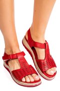 SANDALE ROSII PIELE NATURALA 8PC004