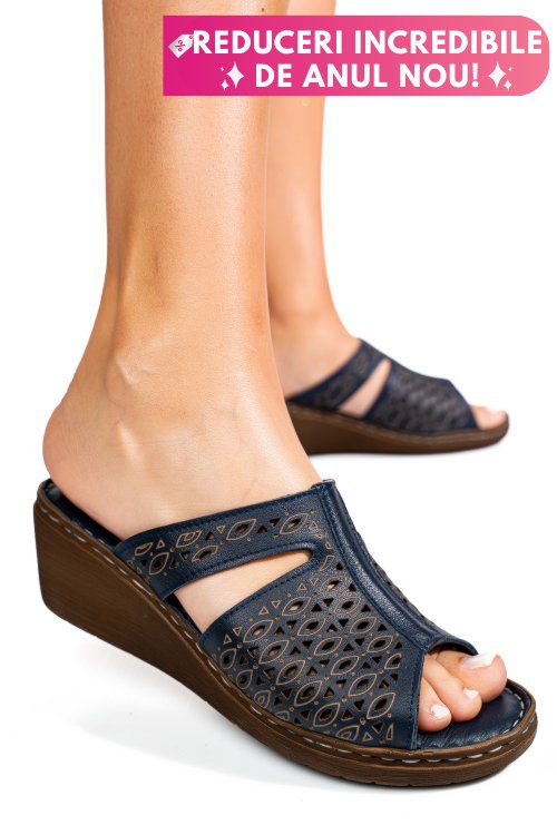 Saboti bleumarin piele naturala tsp110