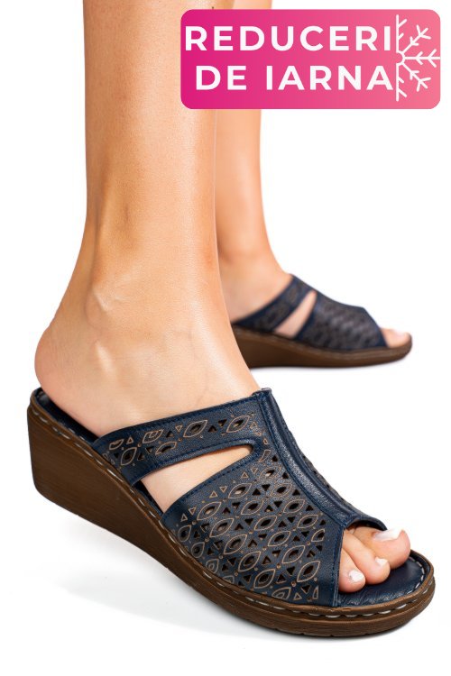 Saboti bleumarin piele naturala tsp110