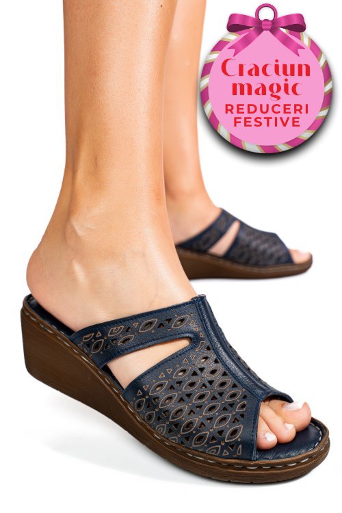 Saboti bleumarin piele naturala tsp110