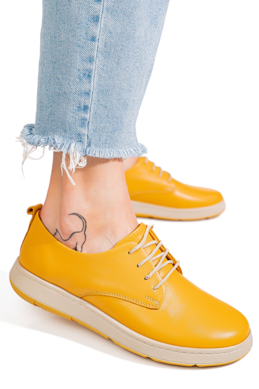 PANTOFI GALBENI PIELE NATURALA APCKD070