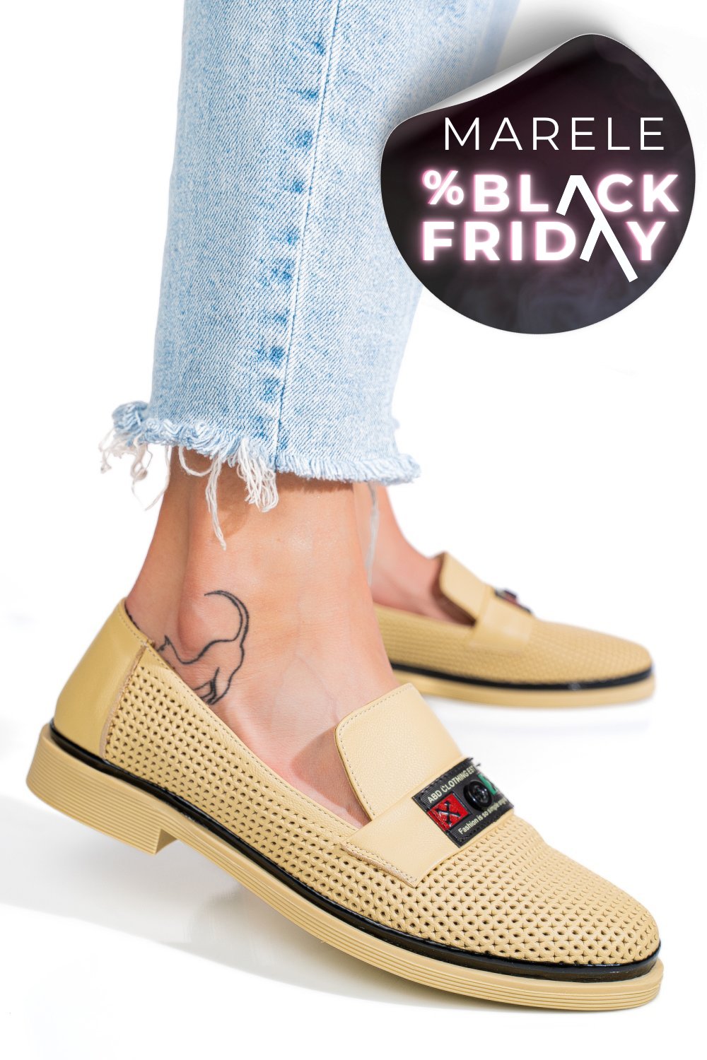 PANTOFI BEJ PIELE NATURALA 1PC121