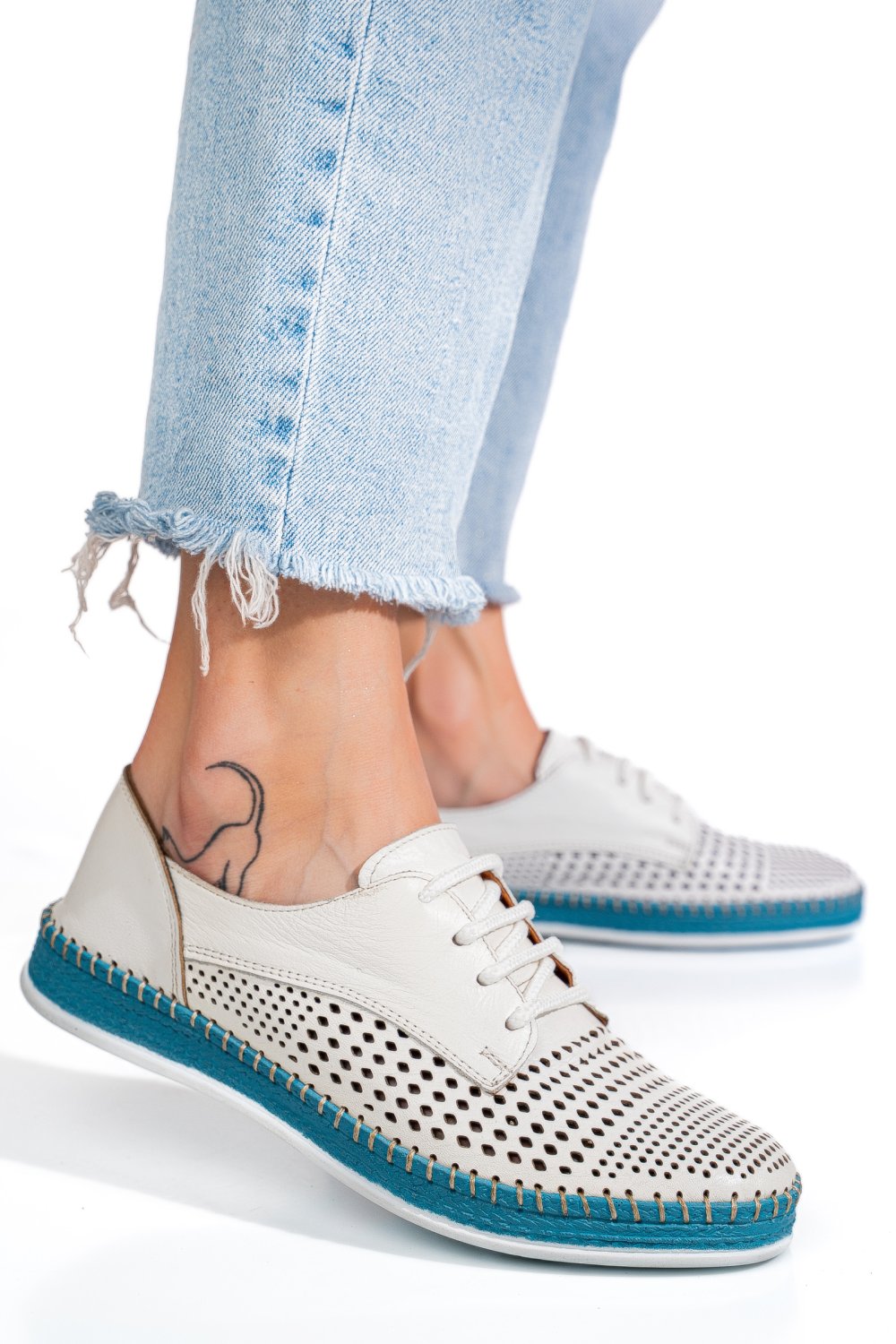 ESPADRILE ALBASTRE PIELE NATURALA 1PC7205