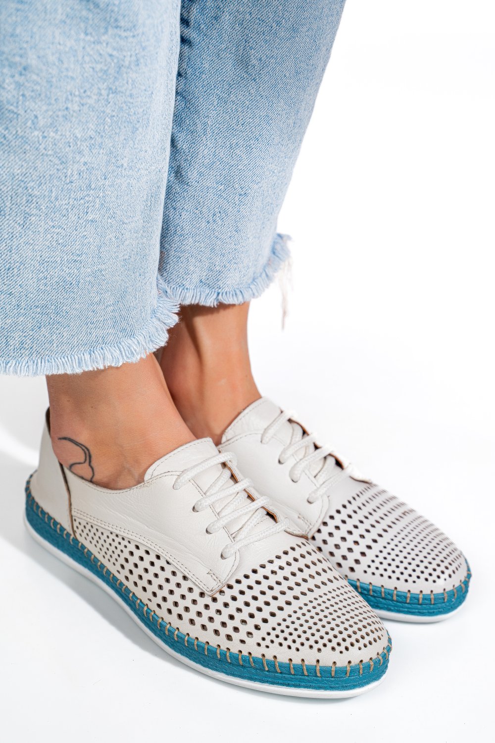 ESPADRILE ALBASTRE PIELE NATURALA 1PC7205