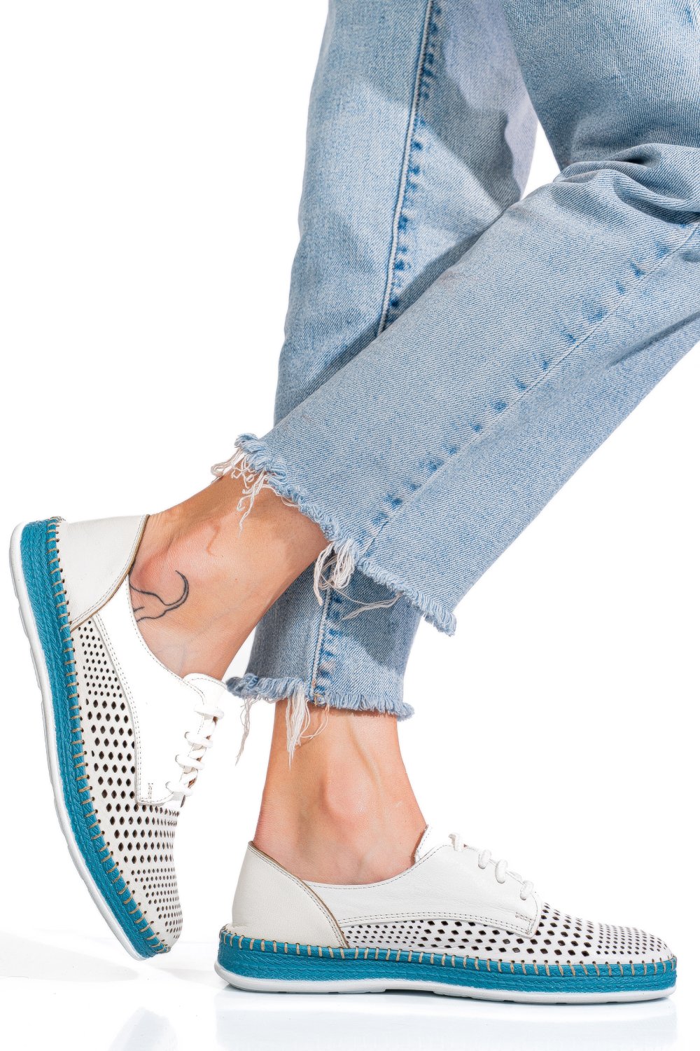 ESPADRILE ALBASTRE PIELE NATURALA 1PC7205