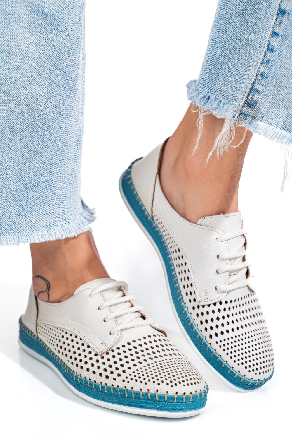 ESPADRILE ALBASTRE PIELE NATURALA 1PC7205