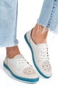 PANTOFI SPORT ALBI PIELE NATURALA 1PC31