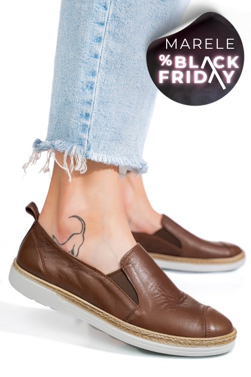 Espadrile maro piele naturala 3pc152