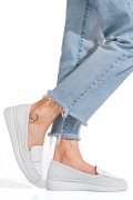 MOCASINI ALBI PIELE NATURALA APCK1100