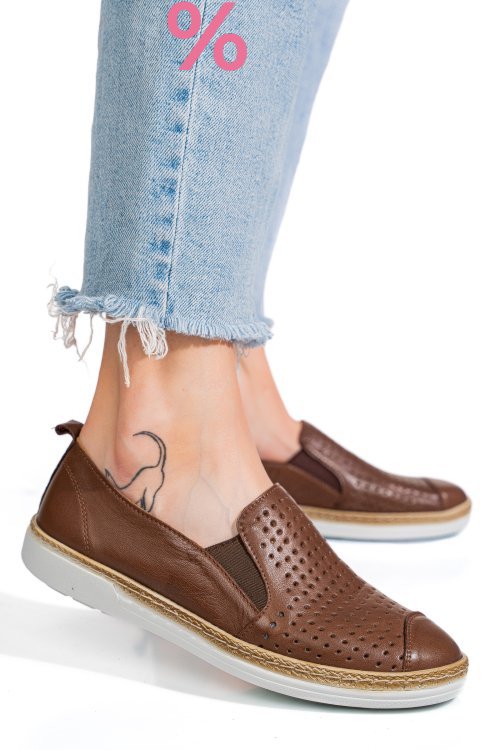 Espadrile maro piele naturala 9pc990