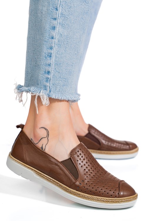 Espadrile maro piele naturala 9pc990