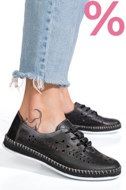 PANTOFI NEGRI PIELE NATURALA 1PC302