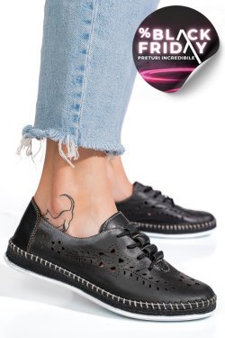 PANTOFI NEGRI PIELE NATURALA 1PC302