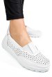 Mocasini albi piele naturala dspx22025