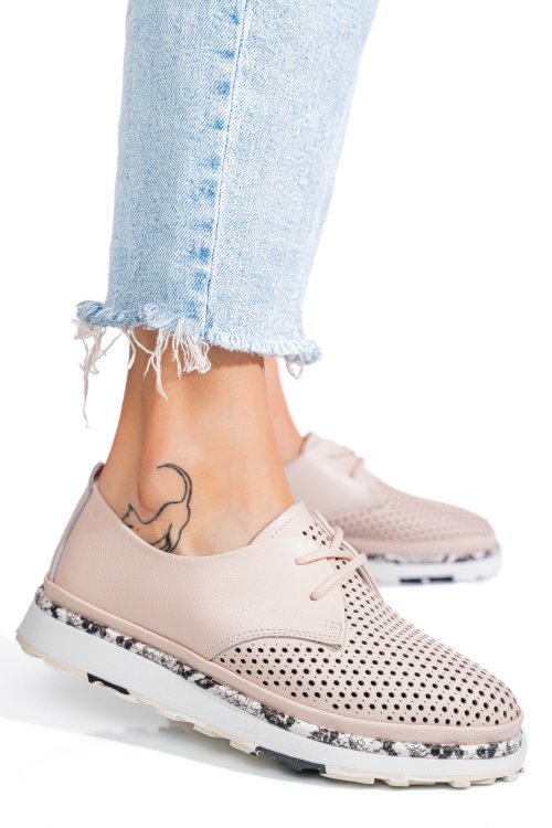 Pantofi roz piele naturala jspy3930