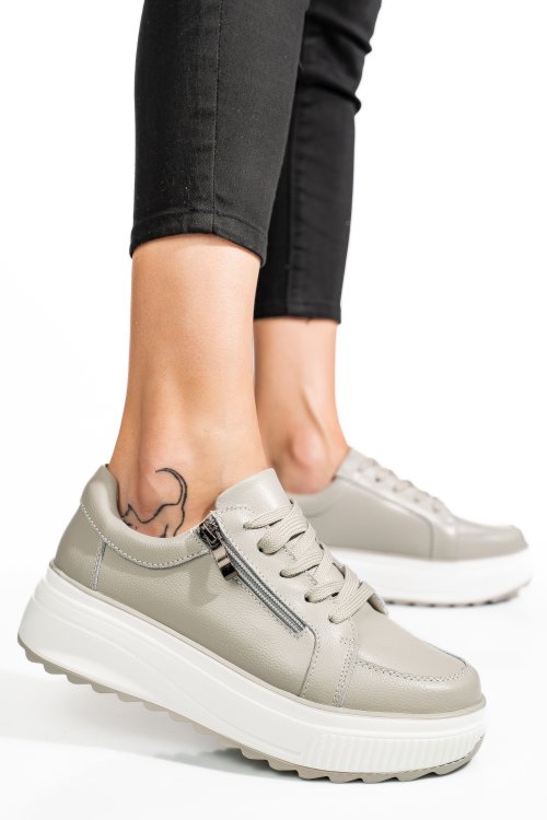Pantofi sport gri piele naturala tsp3092