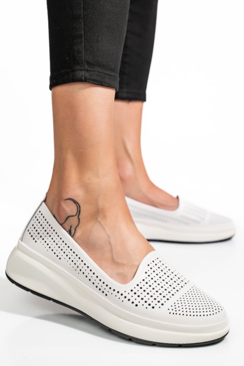 Espadrile albe piele naturala jspy3952