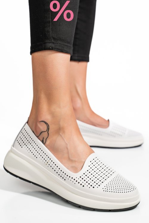 Espadrile albe piele naturala jspy3952