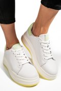 PANTOFI SPORT ALB VERDE PIELE NATURALA FSP002282