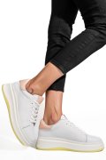 PANTOFI SPORT ALB ROZ PIELE NATURALA FSP002282