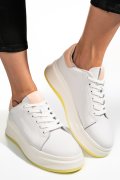 PANTOFI SPORT ALB ROZ PIELE NATURALA FSP002282