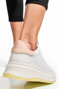 PANTOFI SPORT ALB ROZ PIELE NATURALA FSP002282