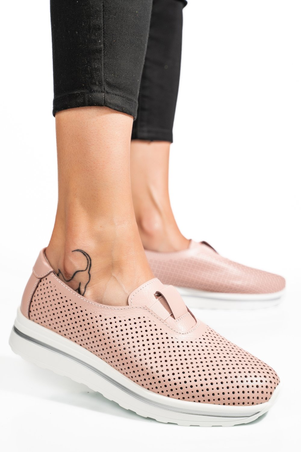 ESPADRILE ROZ PIELE NATURALA XSPH3011